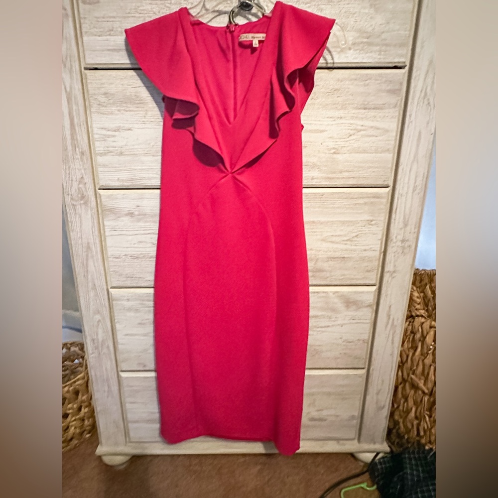 Rachel Roy Bright Rose Flutter Sleeve Dress